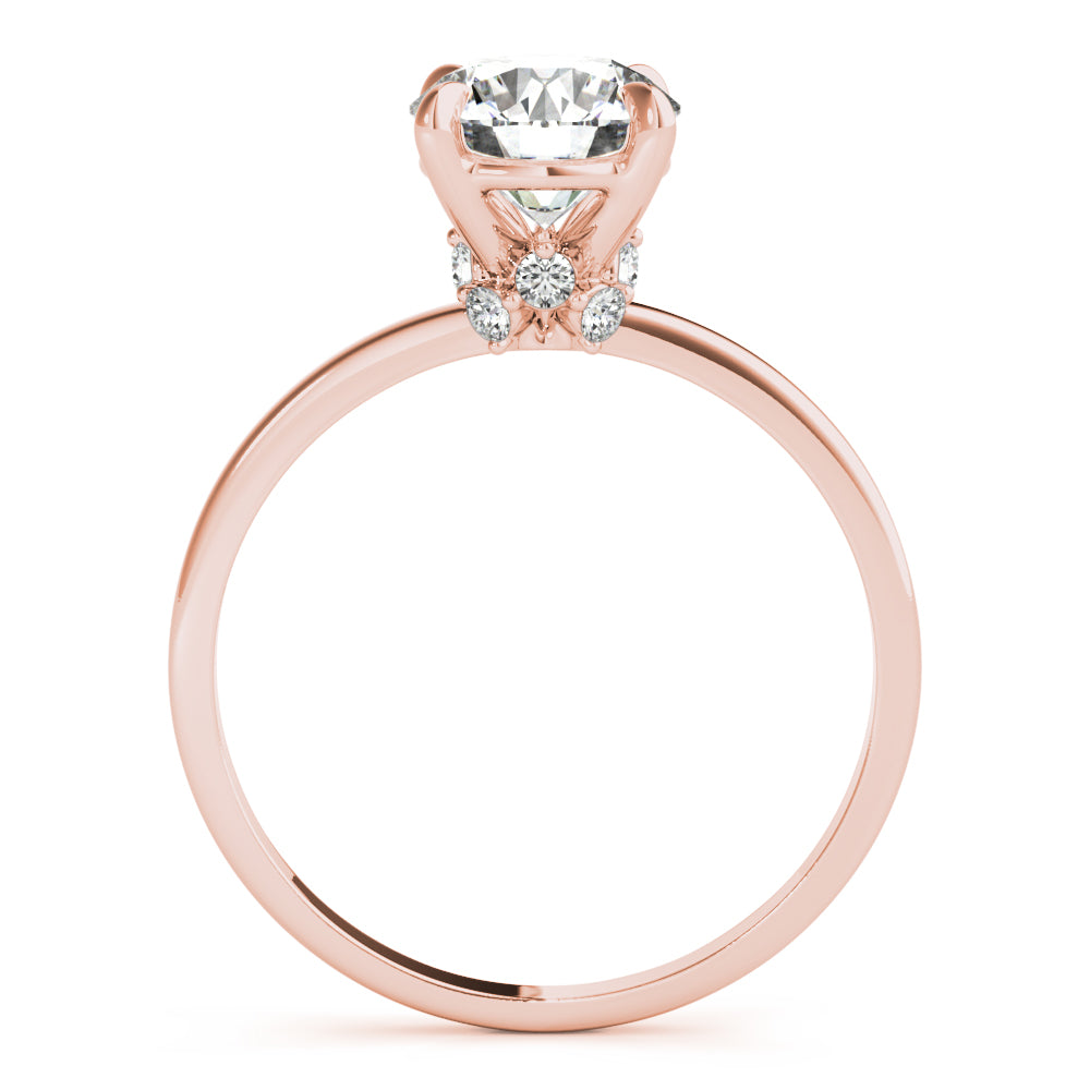 14K Rose Gold 1 ct Diamond Halo Engagement Ring