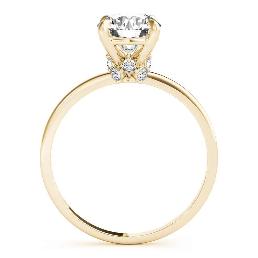 14K Yellow Gold 1 CT Diamond Halo Engagement Ring