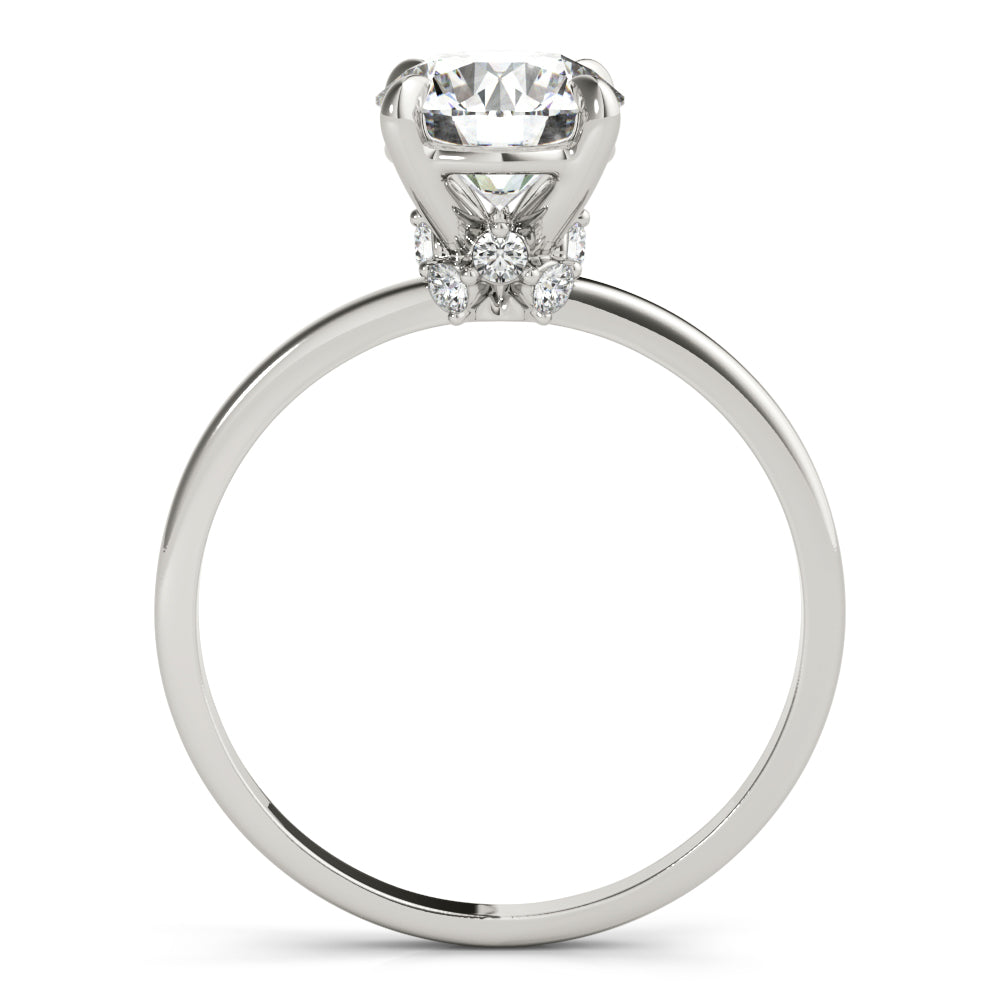 Platinum 1.125 ct Round Diamond Halo Engagement Ring