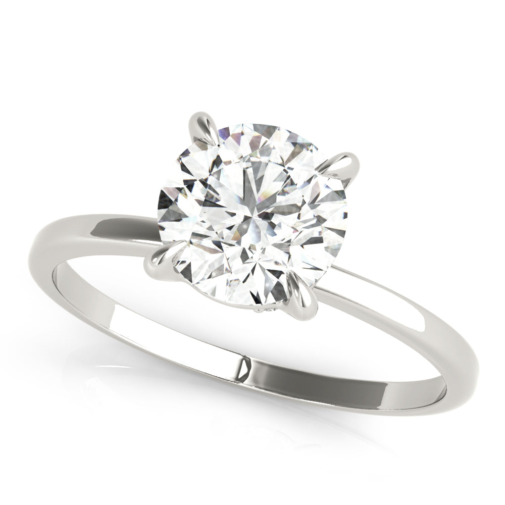 Platinum 1.125 ct Round Diamond Halo Engagement Ring
