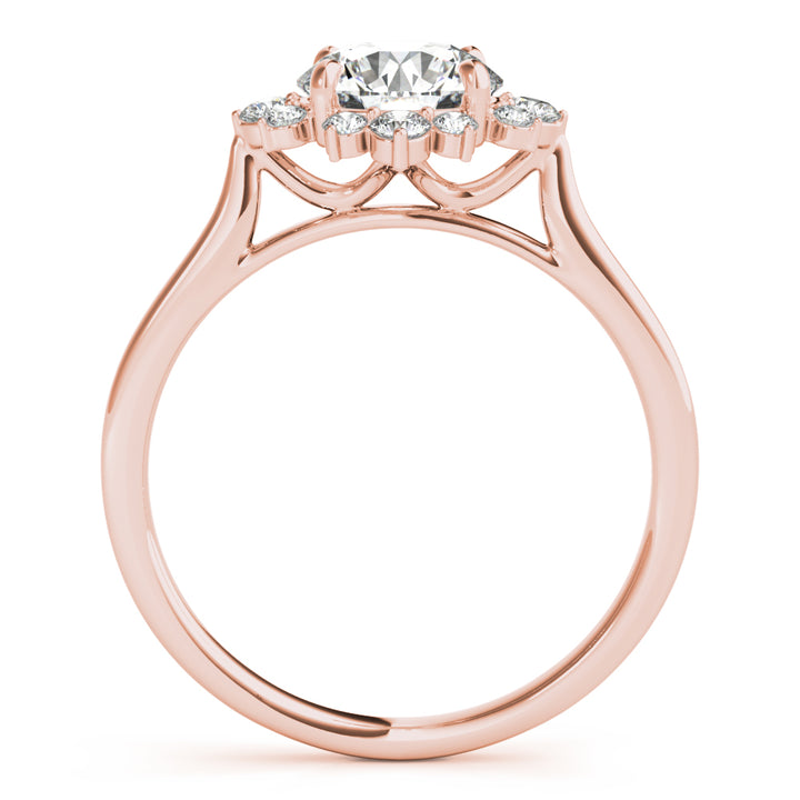 18K Rose Gold 1 CT Diamond Halo Engagement Ring