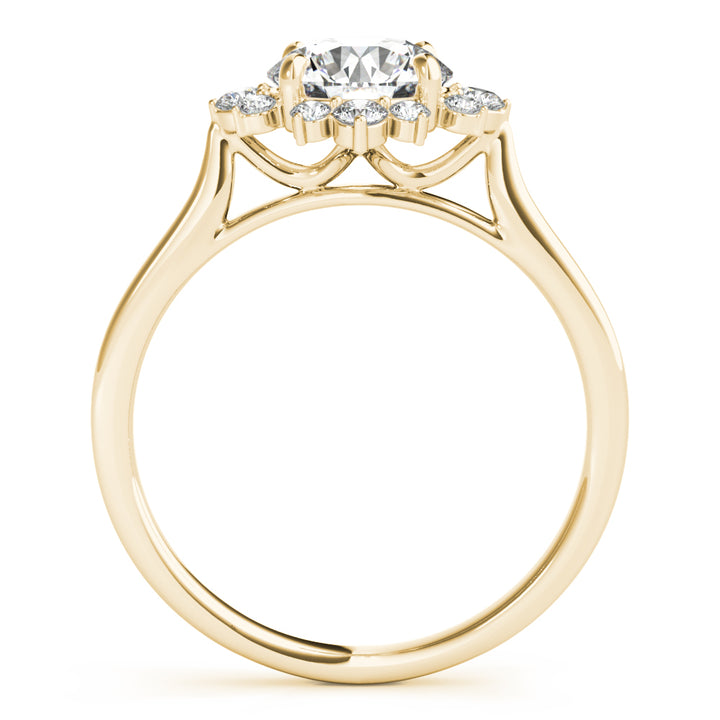 14K Yellow Gold 1 CT Diamond Halo Engagement Ring