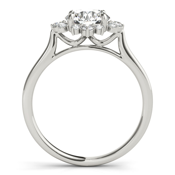 14K White Gold 1 CT Diamond Halo Engagement Ring