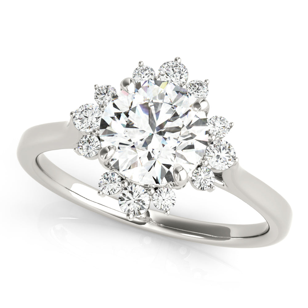 14K White Gold 1 CT Diamond Halo Engagement Ring