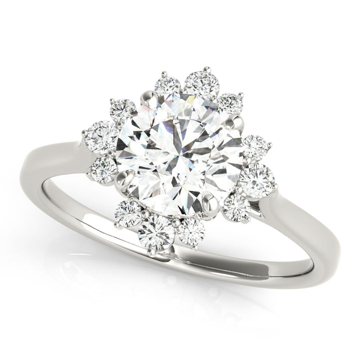 14K White Gold 1 CT Diamond Halo Engagement Ring