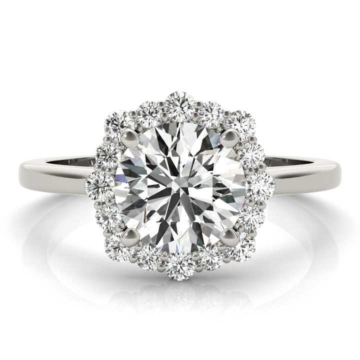 14K White Gold 1 CT Diamond Halo Engagement Ring