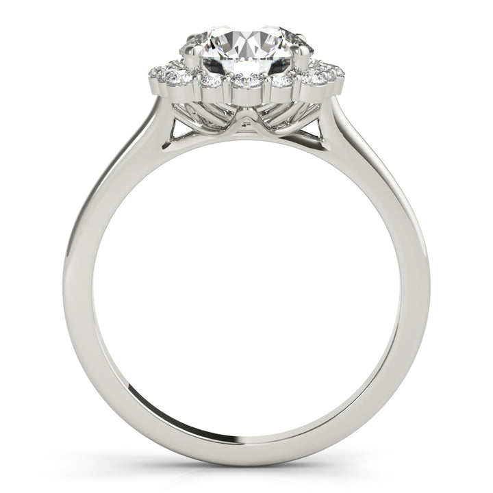 14K White Gold 1 CT Diamond Halo Engagement Ring