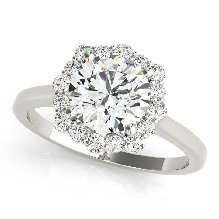 14K White Gold 1 CT Diamond Halo Engagement Ring