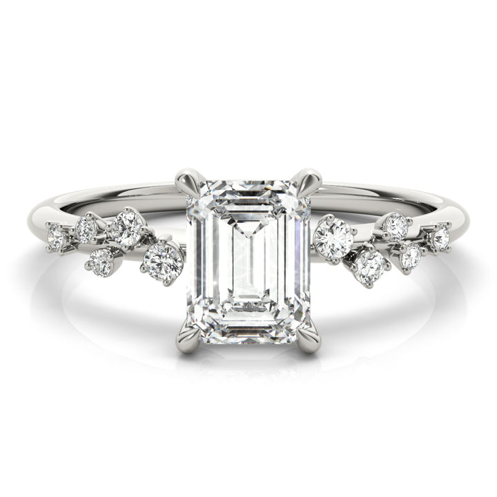 Emerald Diamond Engagement Ring
