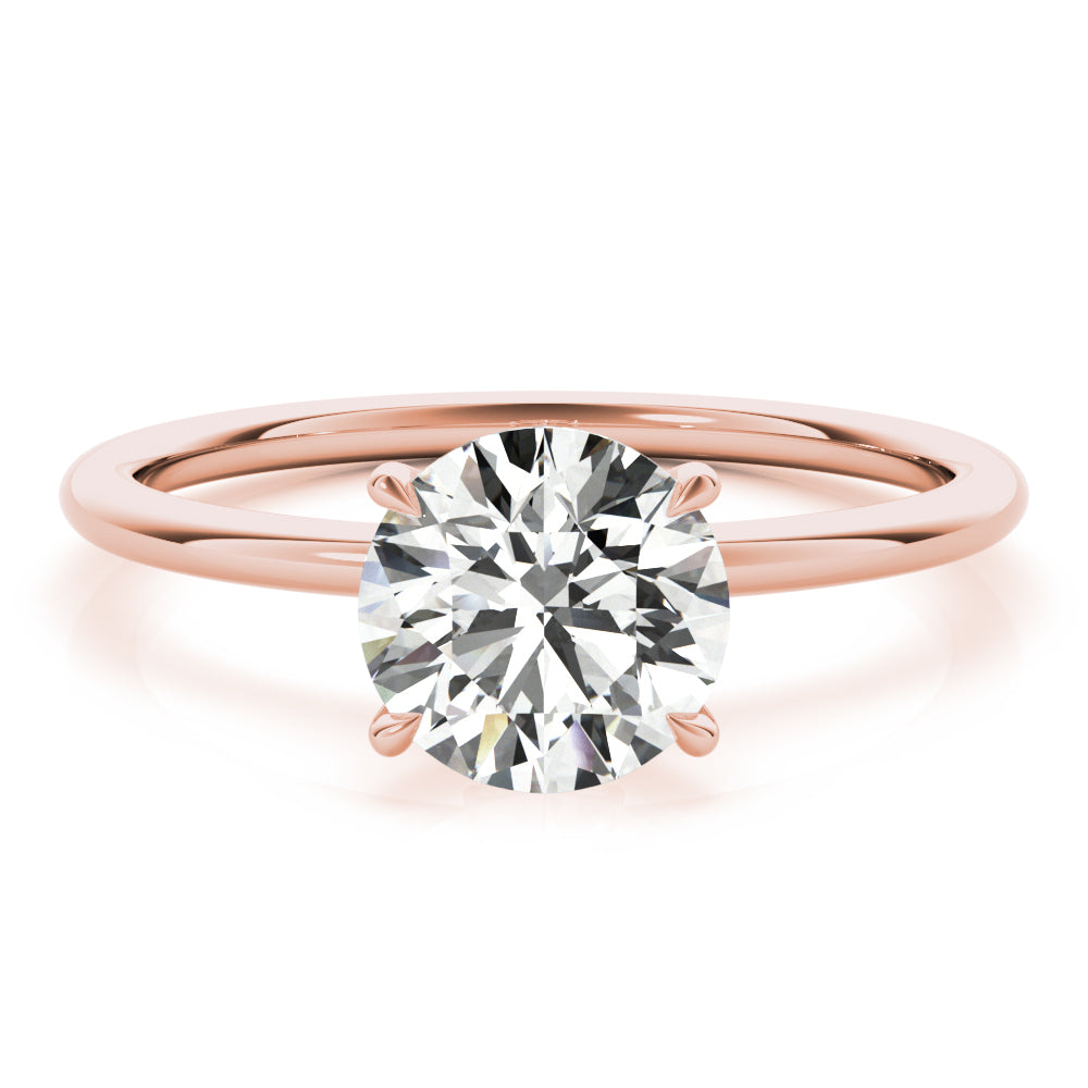 18K Rose Gold 1 CT Diamond Halo Engagement Ring