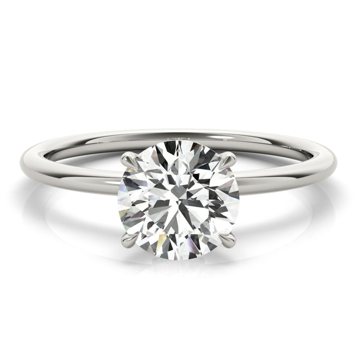 Platinum 1 CT Round Diamond Halo Engagement Ring