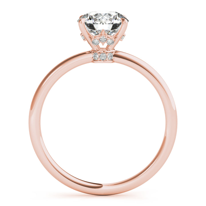 18K Rose Gold 1 CT Diamond Halo Engagement Ring