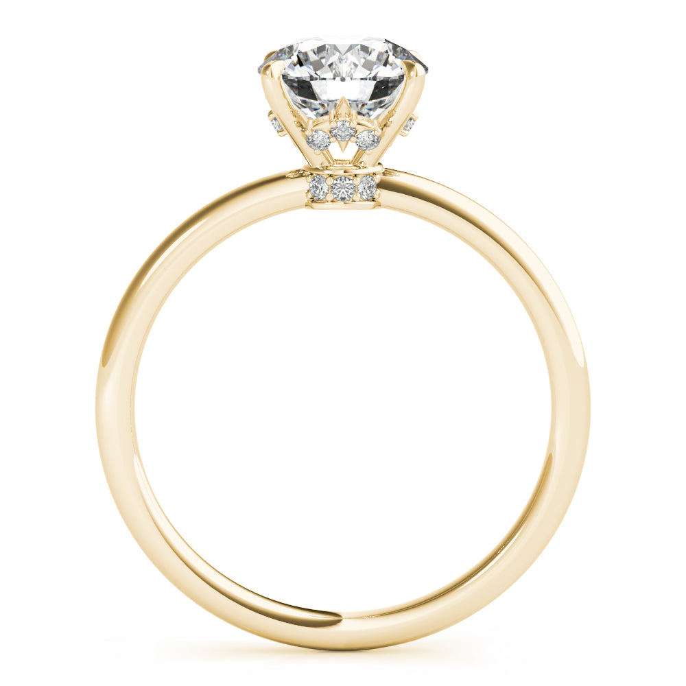 18K Yellow Gold 1 CT Diamond Halo Engagement Ring