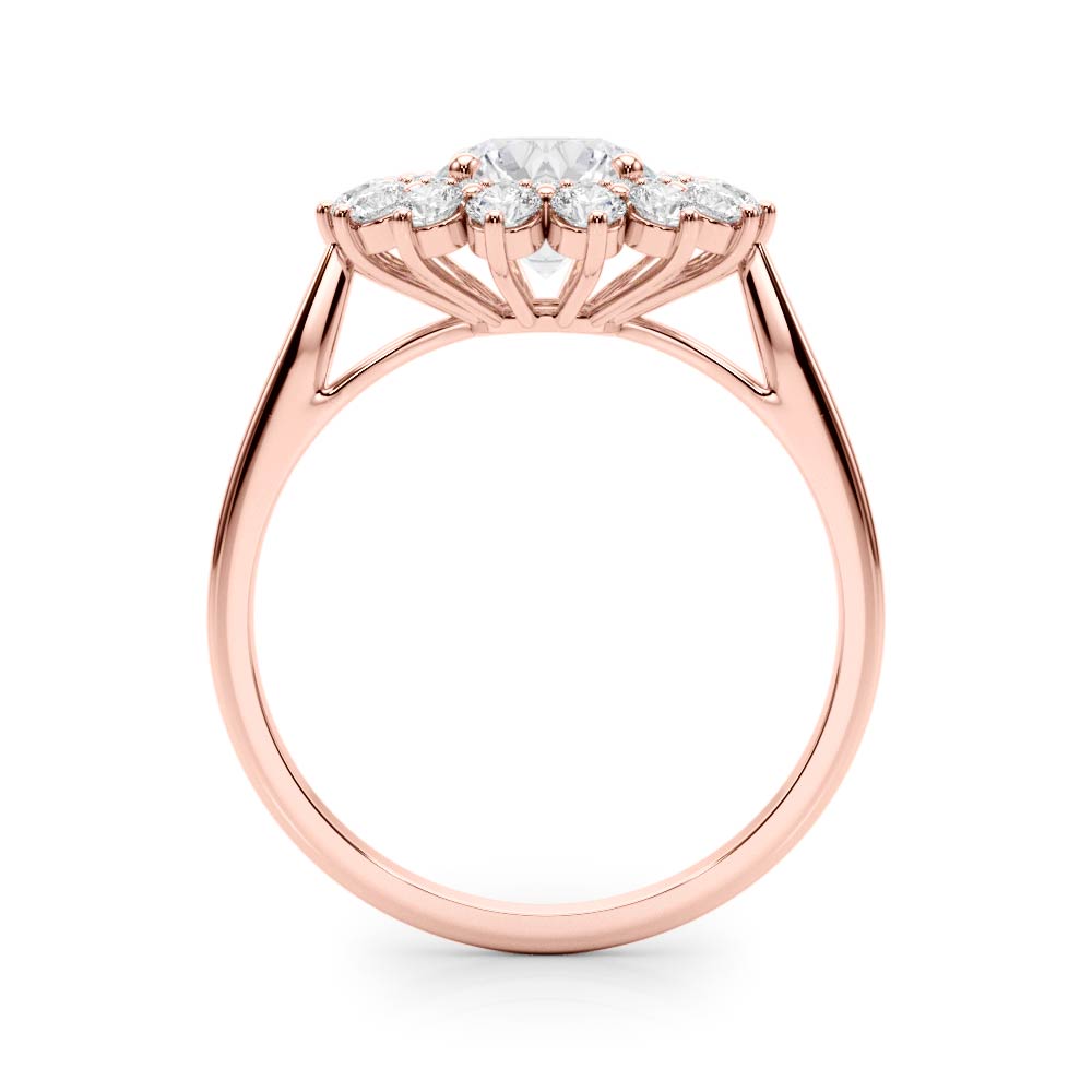 18K Rose Gold 1 ct Diamond Halo Engagement Ring