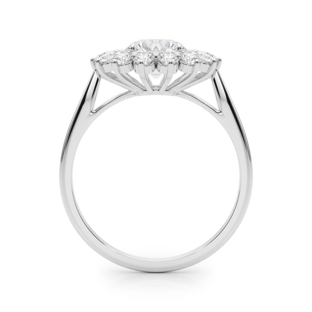 18K White Gold 1 ct Diamond Halo Engagement Ring