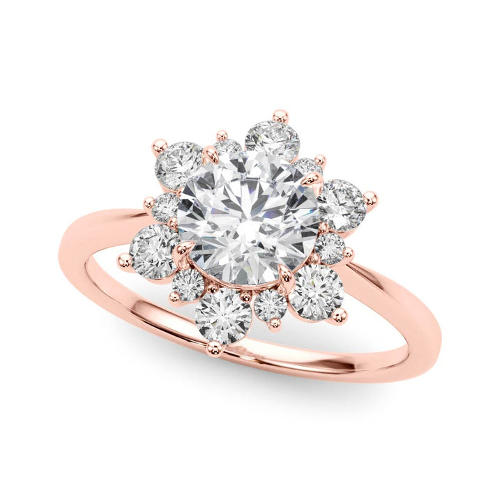 14K Rose Gold 1.5 ctw Diamond Halo Engagement Ring