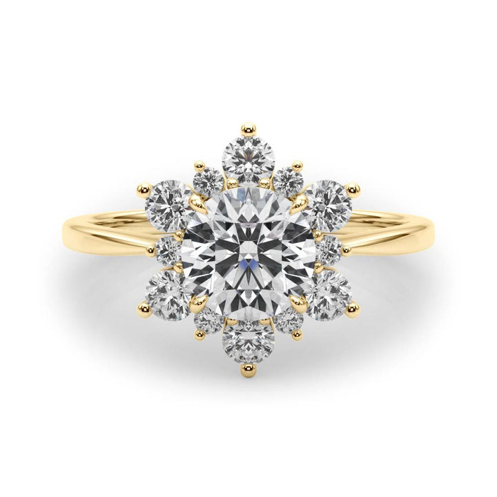 14K Yellow Gold 1 CT Diamond Halo Engagement Ring