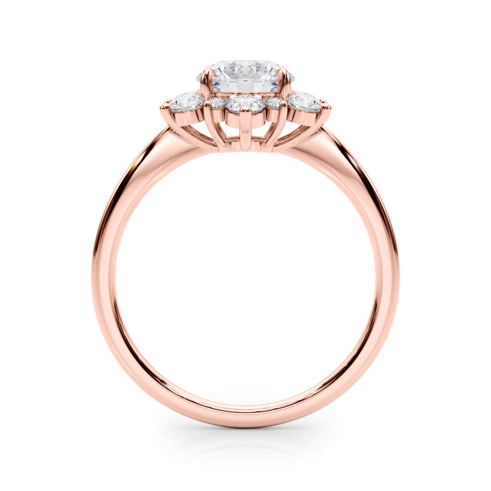 14K Rose Gold 1.5 ctw Diamond Halo Engagement Ring