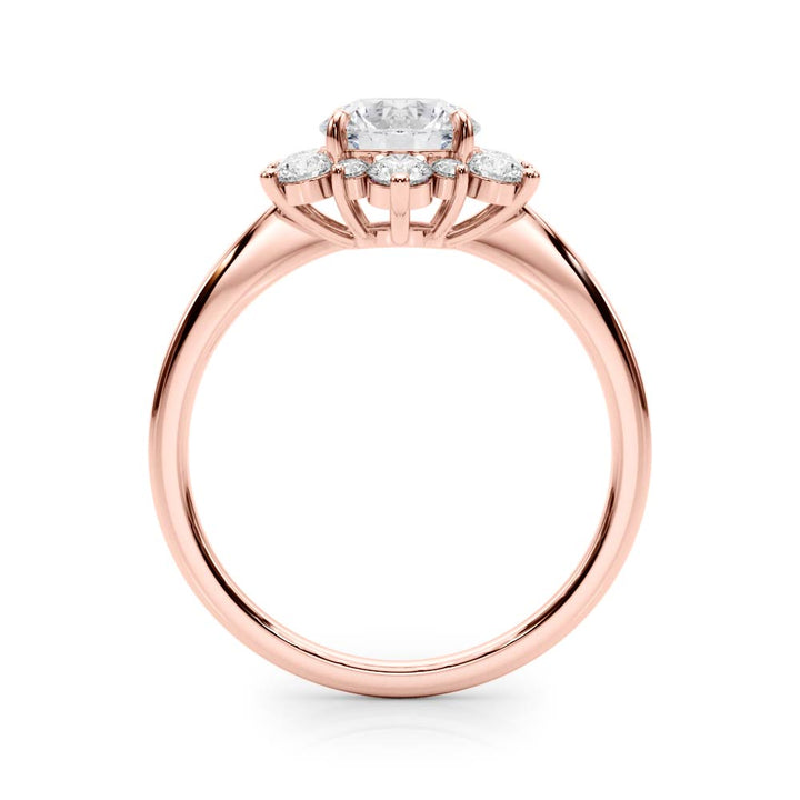 14K Rose Gold 1.5 ctw Diamond Halo Engagement Ring
