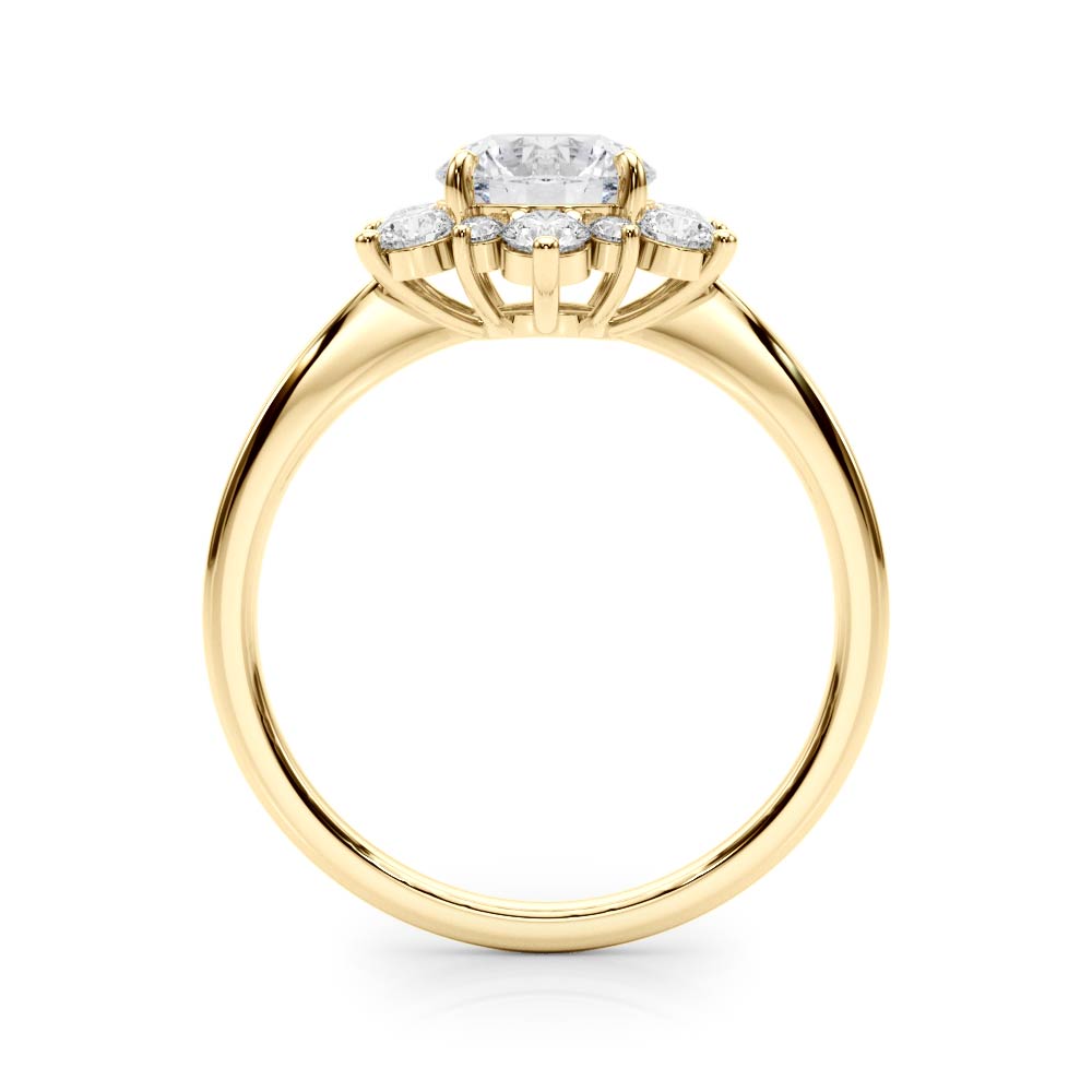 14K Yellow Gold 1 CT Diamond Halo Engagement Ring