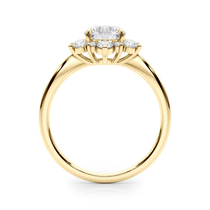 14K Yellow Gold 1 CT Diamond Halo Engagement Ring