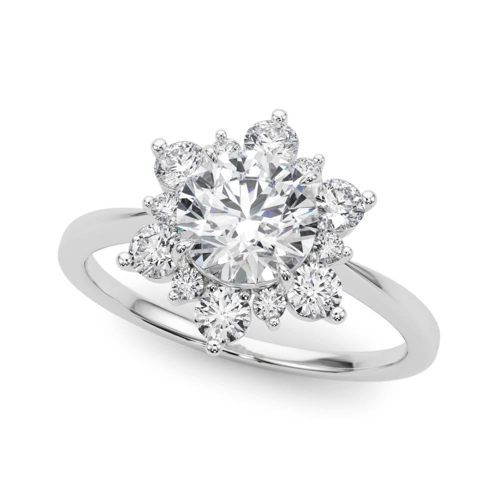 18K White Gold 1.5ctw Round Diamond Engagement Ring