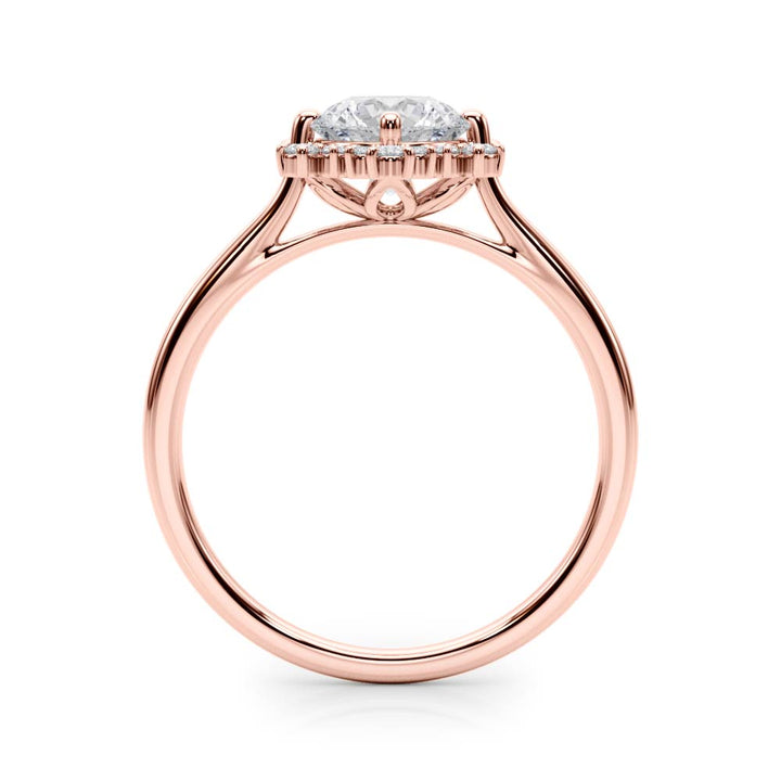 14K Rose Gold 1 CT Diamond Halo Engagement Ring