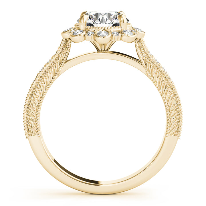 18K Yellow Gold 1 CT Diamond Halo Engagement Ring