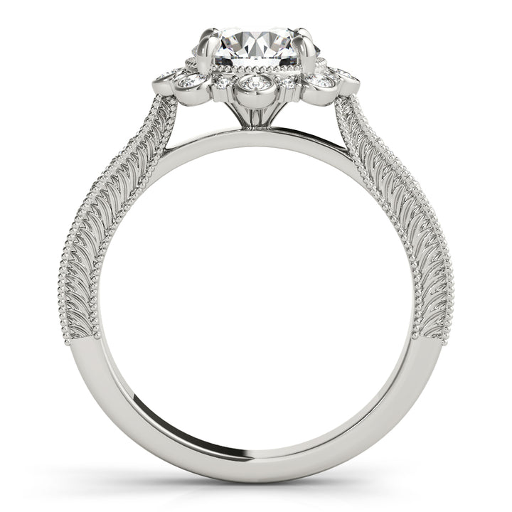 14K White Gold 1 CT Diamond Halo Engagement Ring