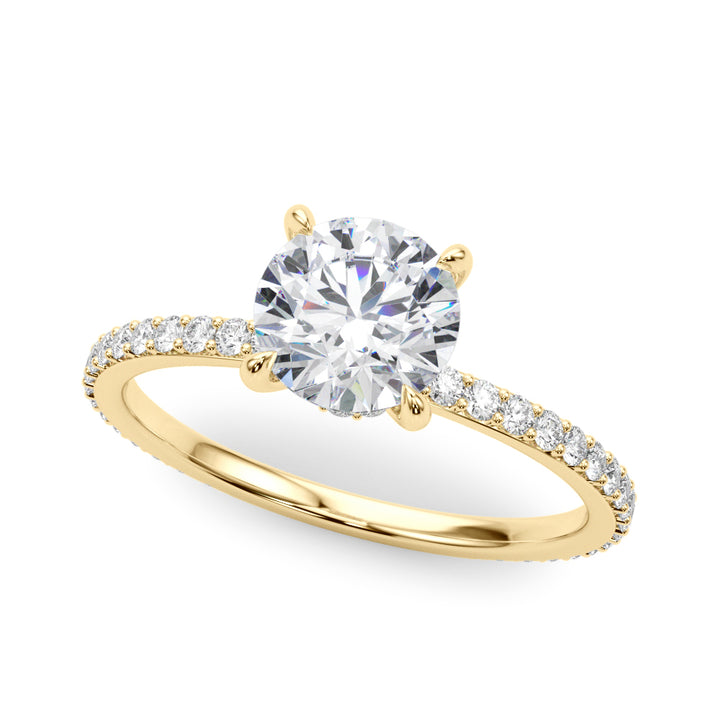 18K Yellow Gold 1.33ctw Round Diamond Halo Ring