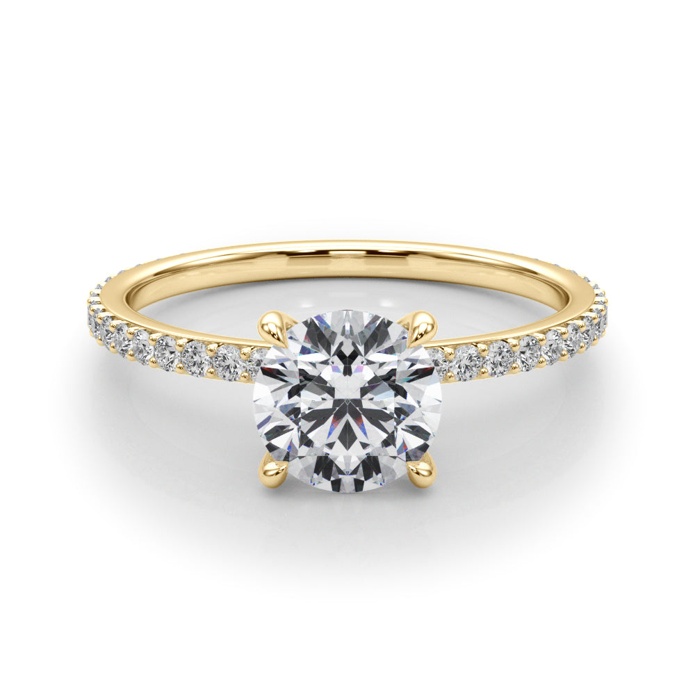 18K Yellow Gold 1.33ctw Round Diamond Halo Ring
