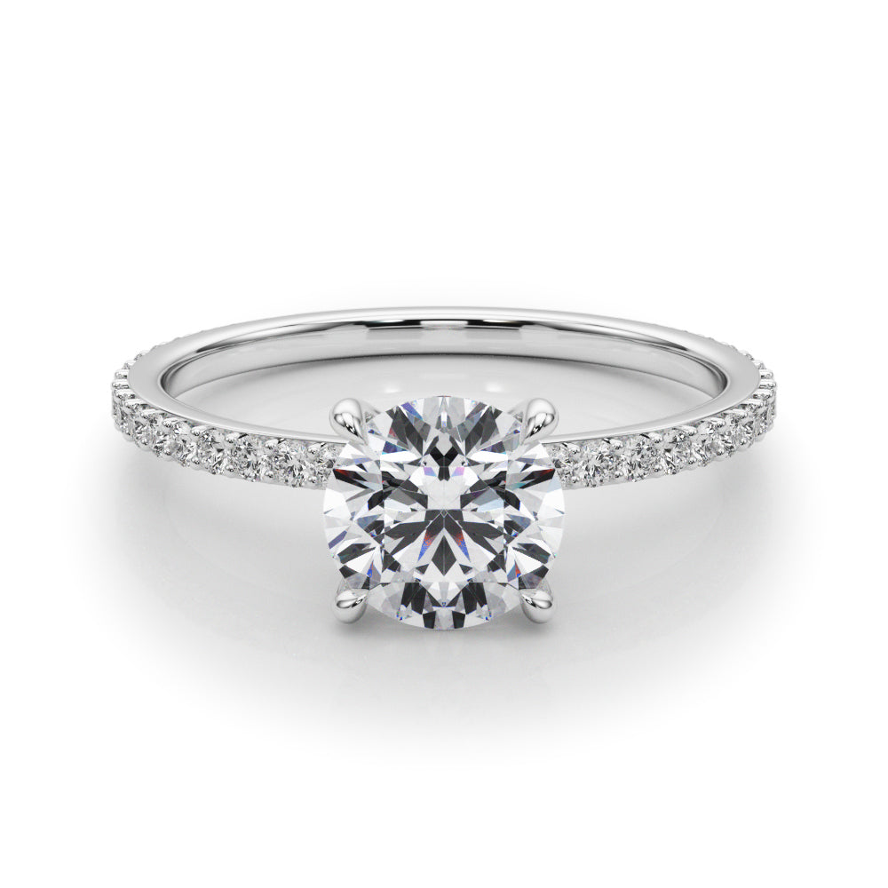 Platinum 1 CT Round Diamond Halo Engagement Ring