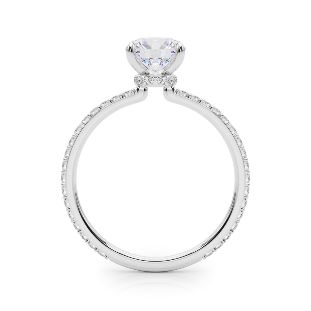 Platinum 1 CT Round Diamond Halo Engagement Ring