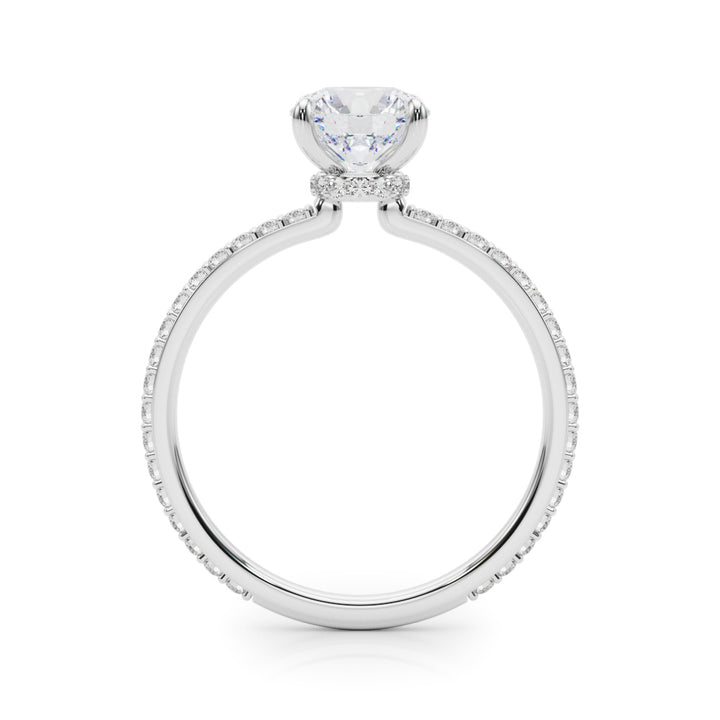 Platinum 1 CT Round Diamond Halo Engagement Ring