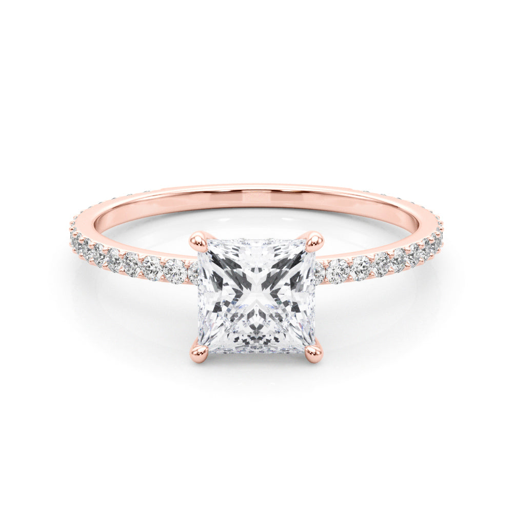 14K Rose Gold 1 CT Diamond Halo Engagement Ring