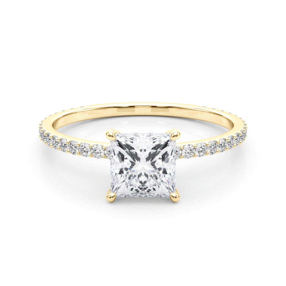 18K Yellow Gold 1 CT Diamond Halo Engagement Ring