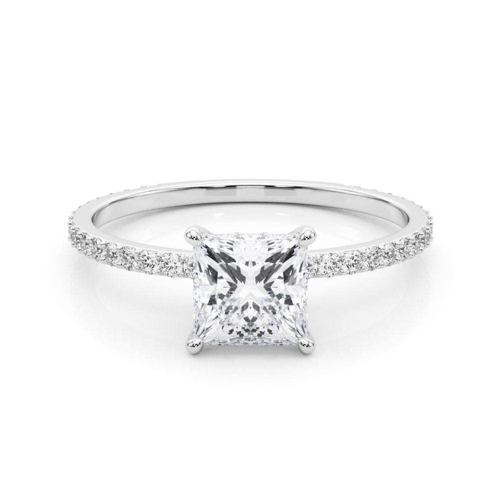 14K White Gold 1 CT Diamond Halo Engagement Ring