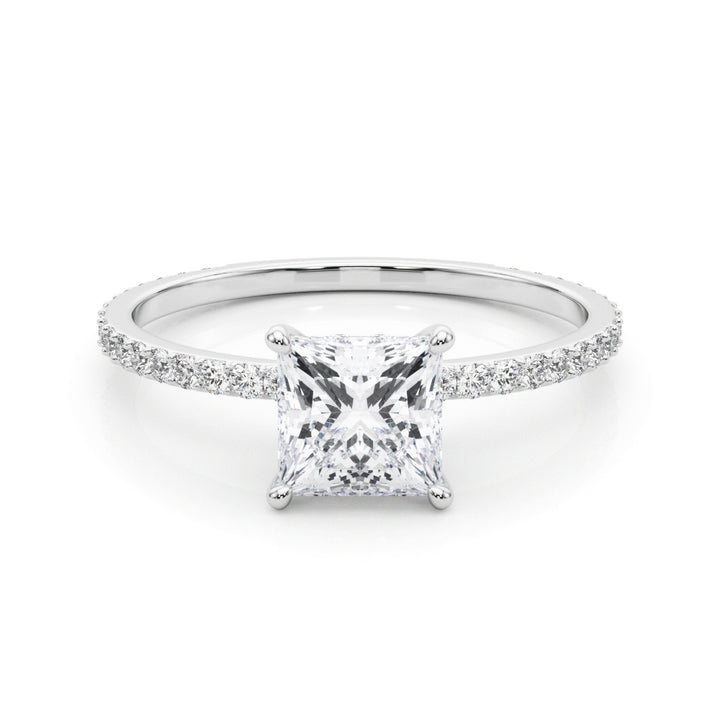 14K White Gold 1 CT Diamond Halo Engagement Ring