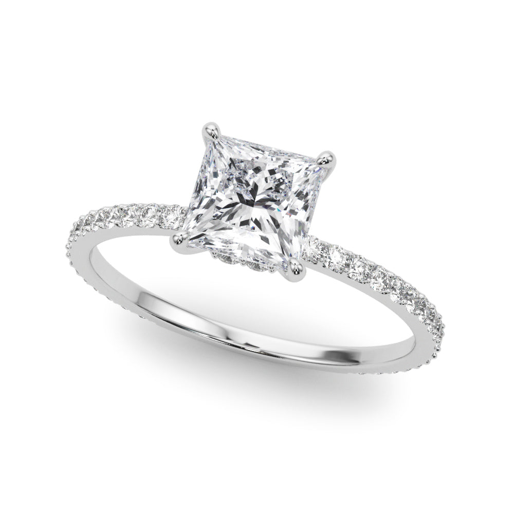 Platinum 1 CT Diamond Halo Engagement Ring