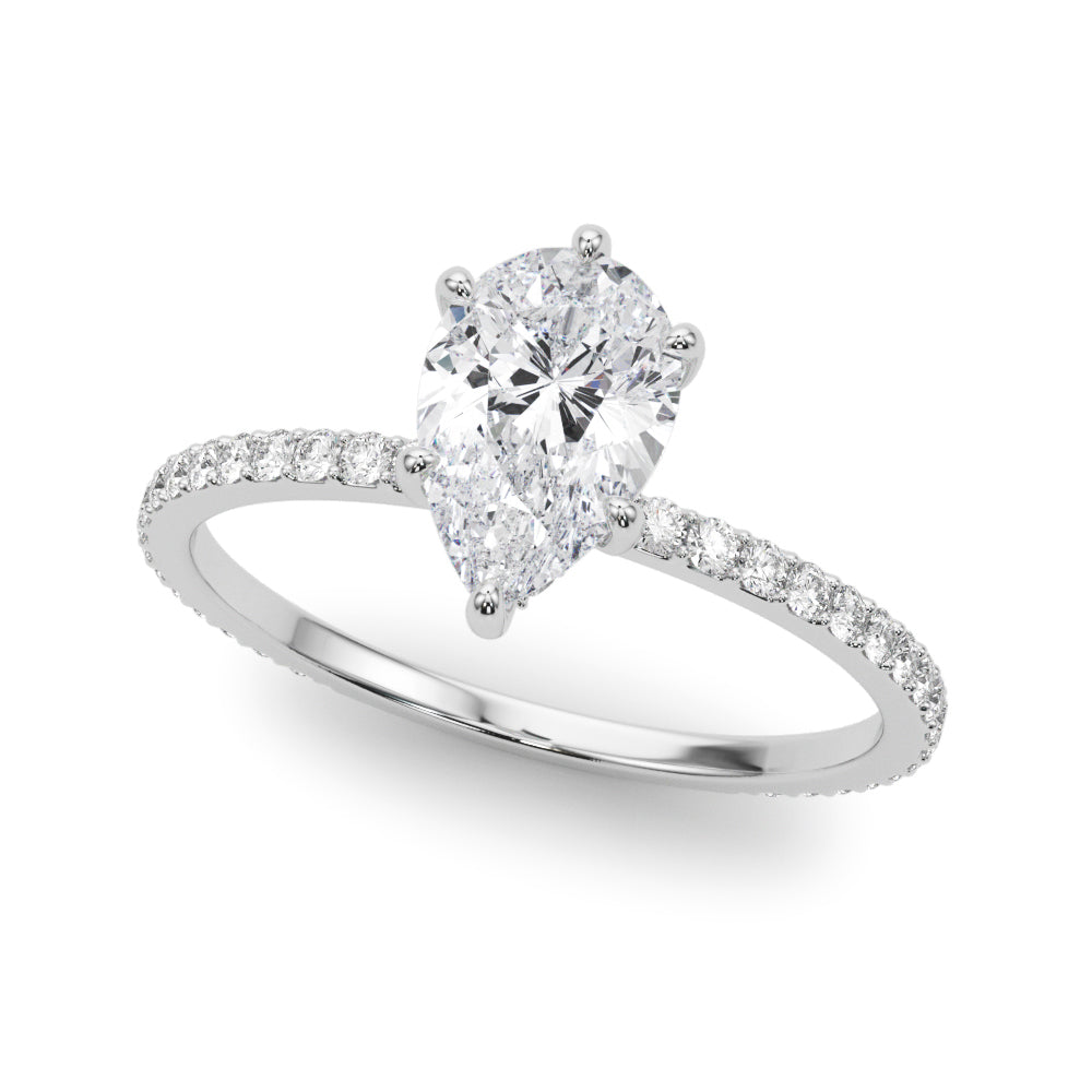 Platinum 1/3 CT Diamond Halo Engagement Ring