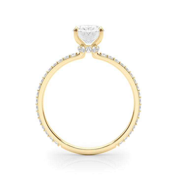 14K Yellow Gold Oval Diamond Engagement Ring with Halo