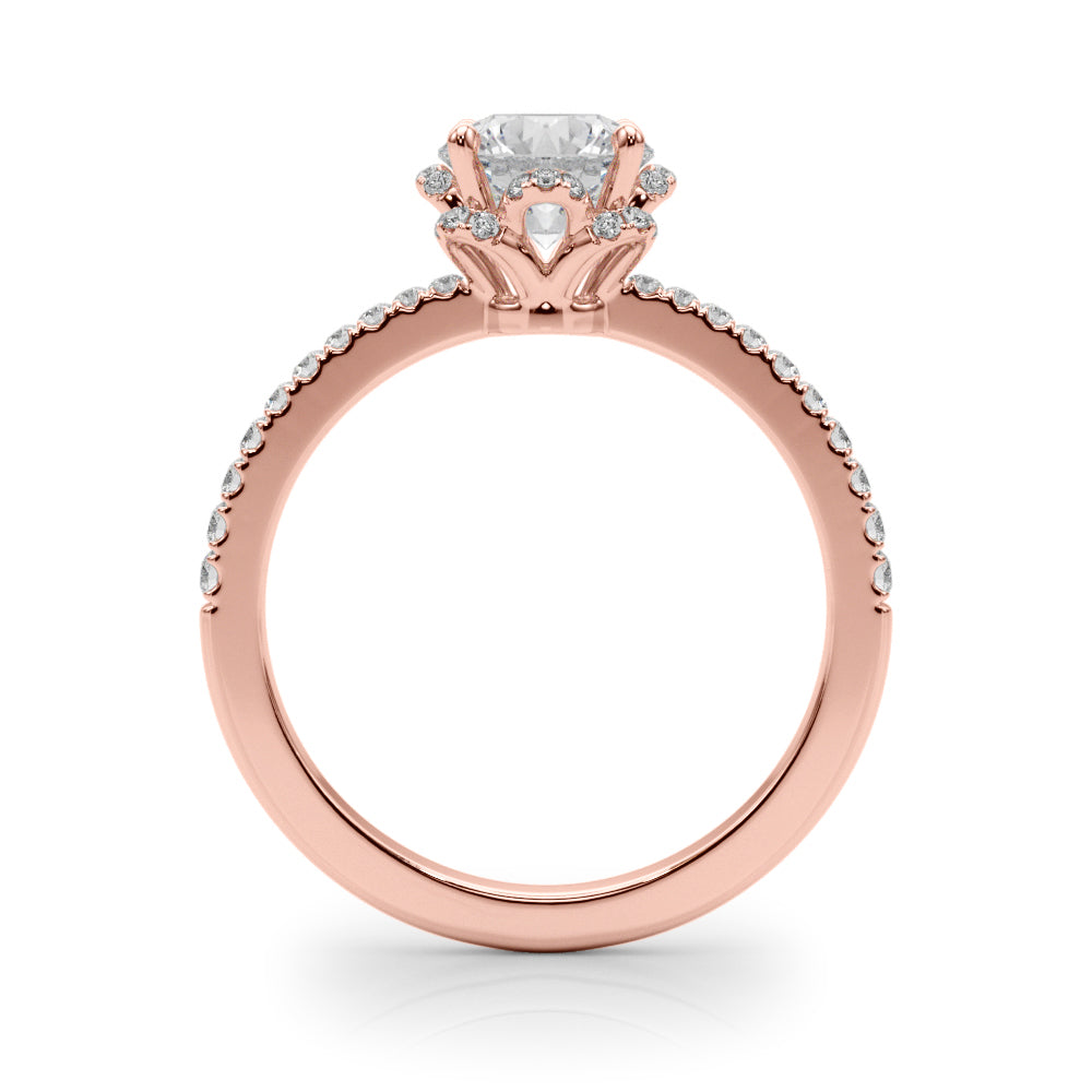 18K Rose Gold 1.25 ctw Diamond Halo Engagement Ring