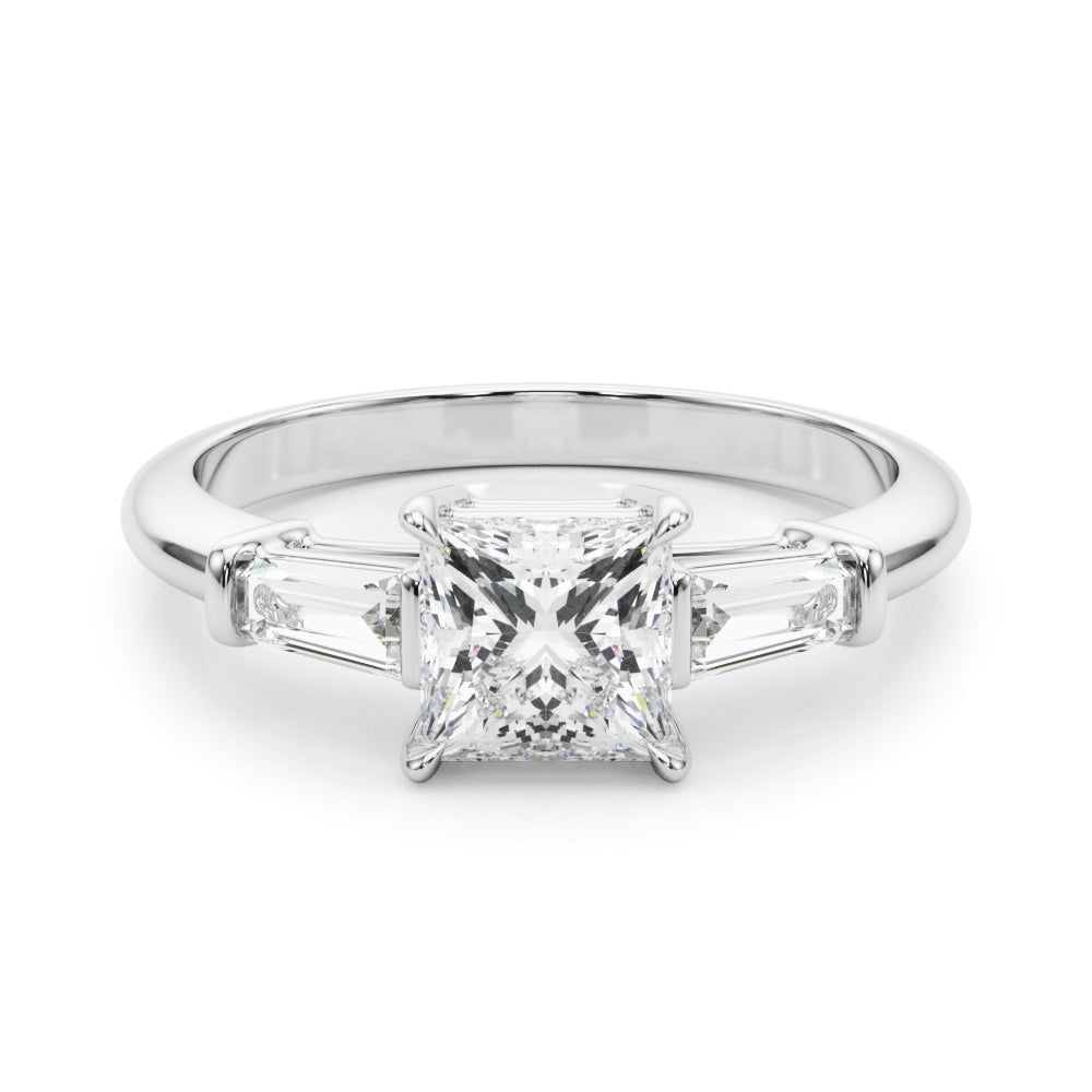 14K White Gold 1 CT Diamond Three-Stone Engagement Ring