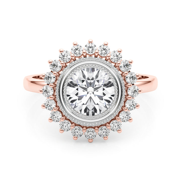 18K Rose Gold 1.33ctw Diamond Halo Engagement Ring