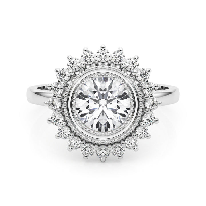 18K White Gold 1.33ctw Round Diamond Engagement Ring
