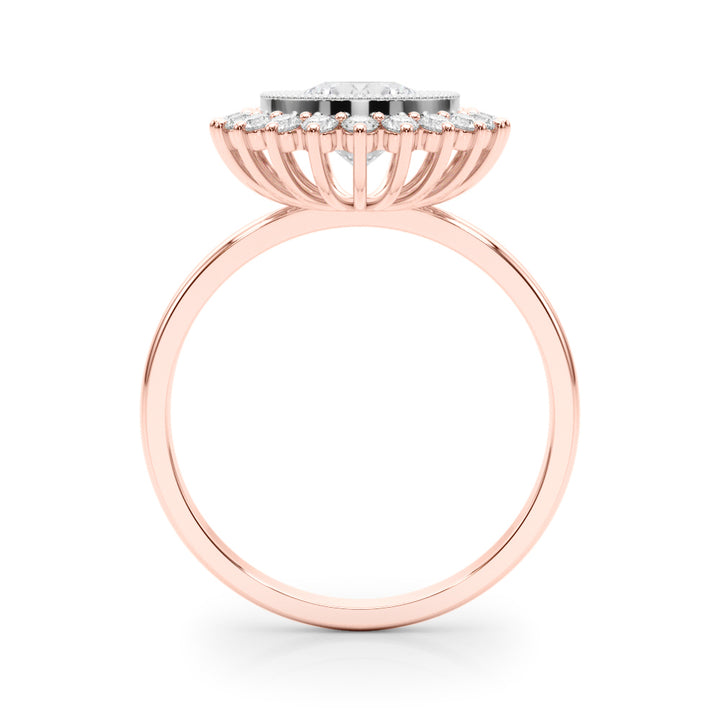18K Rose Gold 1.33ctw Diamond Halo Engagement Ring