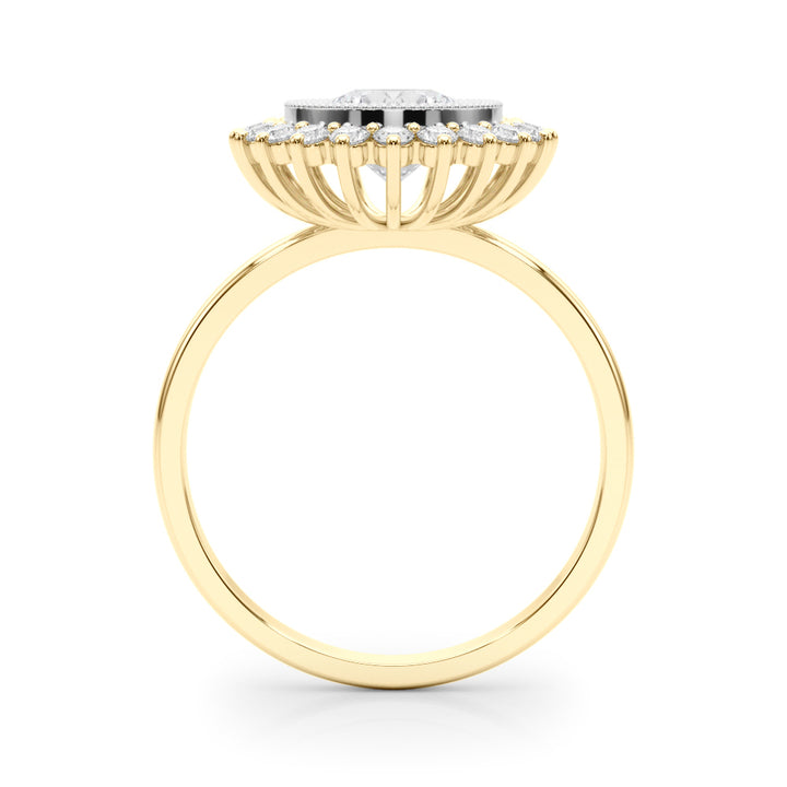 18K Yellow Gold 1.33ctw Round Diamond Halo Ring