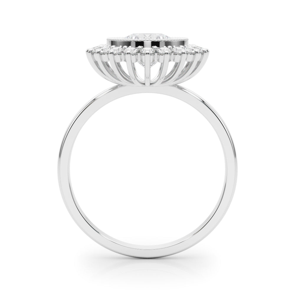 14K White Gold 1.33ctw Diamond Halo Engagement Ring