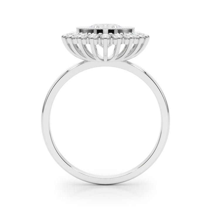 14K White Gold 1.33ctw Diamond Halo Engagement Ring
