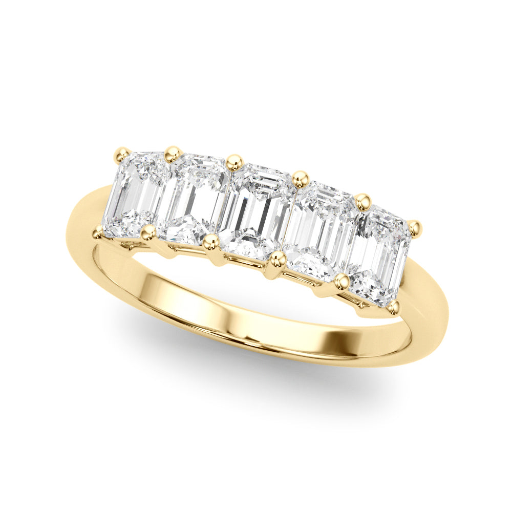 18K Yellow Gold Emerald Diamond Engagement Ring